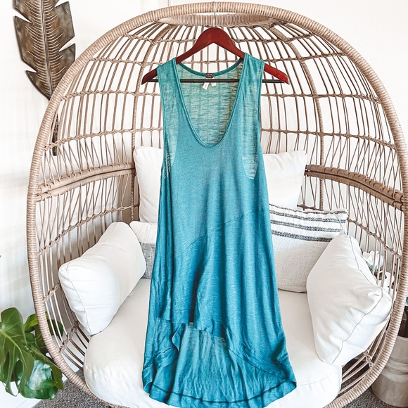 Free People Tops - Free People Tiffany Blue Tunic Tank